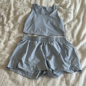 Zella Light Blue Tank Top and Shorts Set